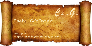 Csehi Günter névjegykártya